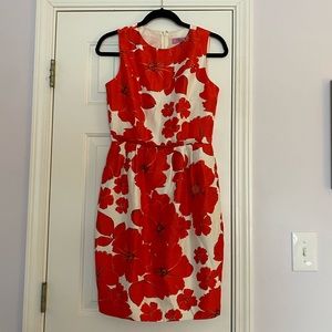 Eliza J Red and White Floral Dress 4